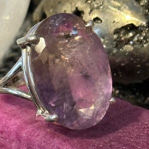 Amethyst citrine stunning sterling silver ring
